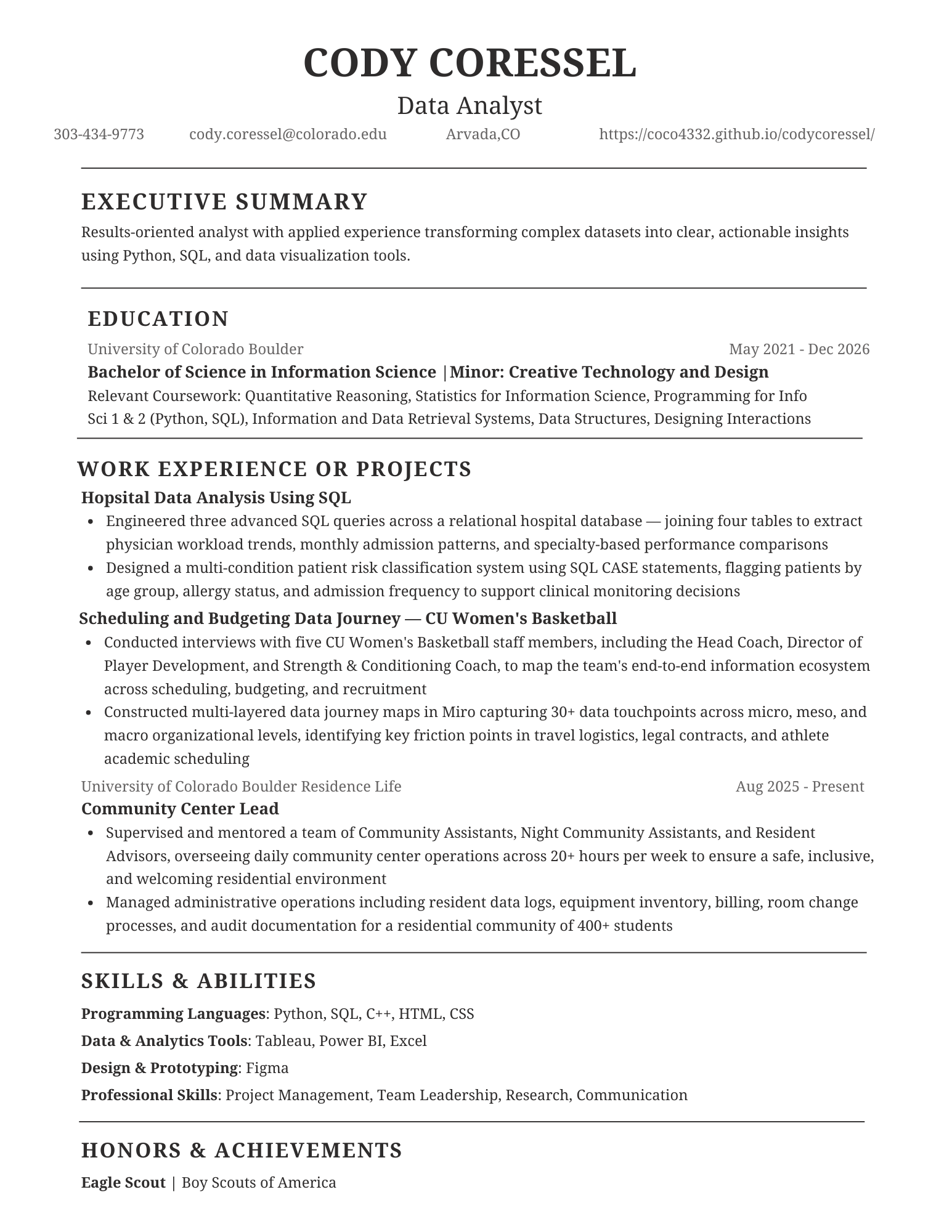 Cody's Resume